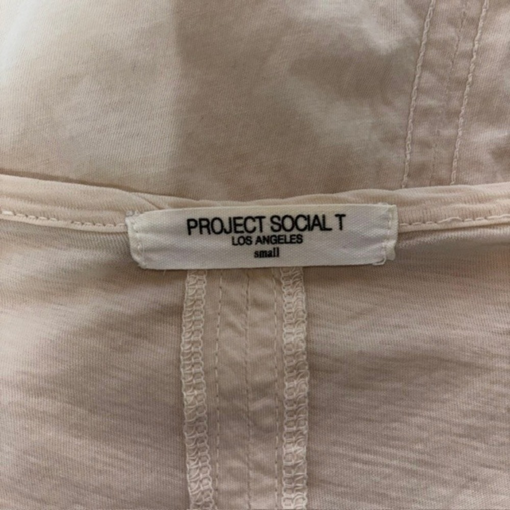 Project Social T Crystal Healing 101 Graphic Tee Cream Small Slouchy Top - Picture 8 of 9